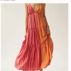 - Farm Rio Anthropologie mixed stripe maxi